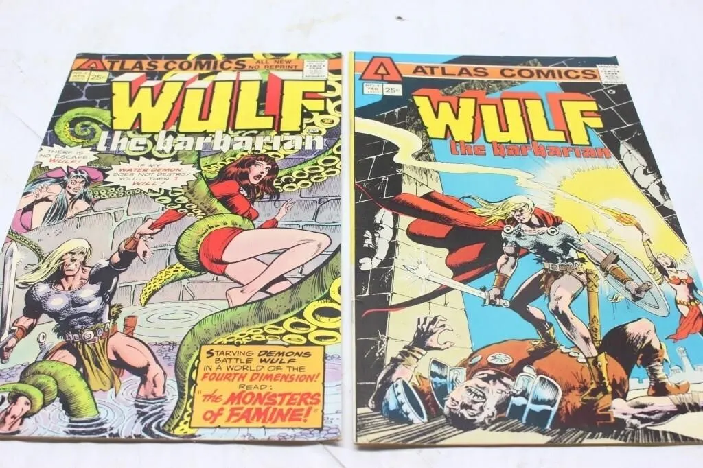 Atlas Comics Wulf the Barbarian #1 & #2
