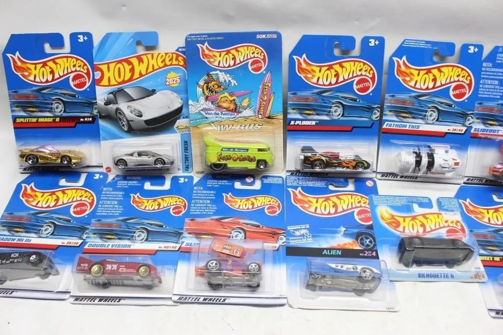 Lot of 13 Hot Wheels Cars, Carded