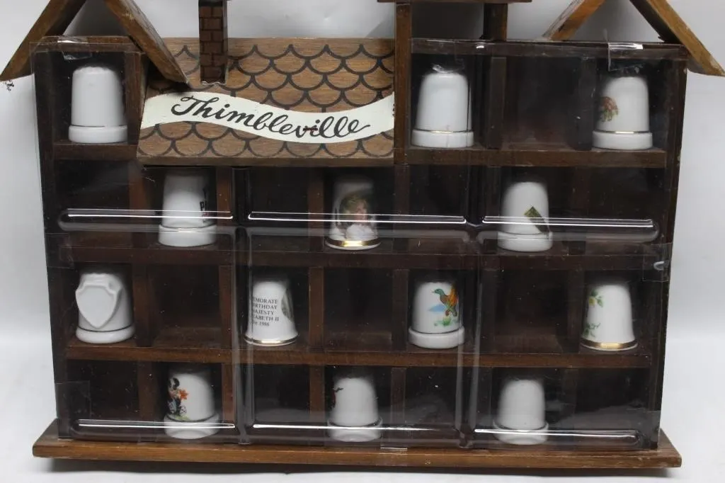 Thimbleville Wooden Thimble Display House w/