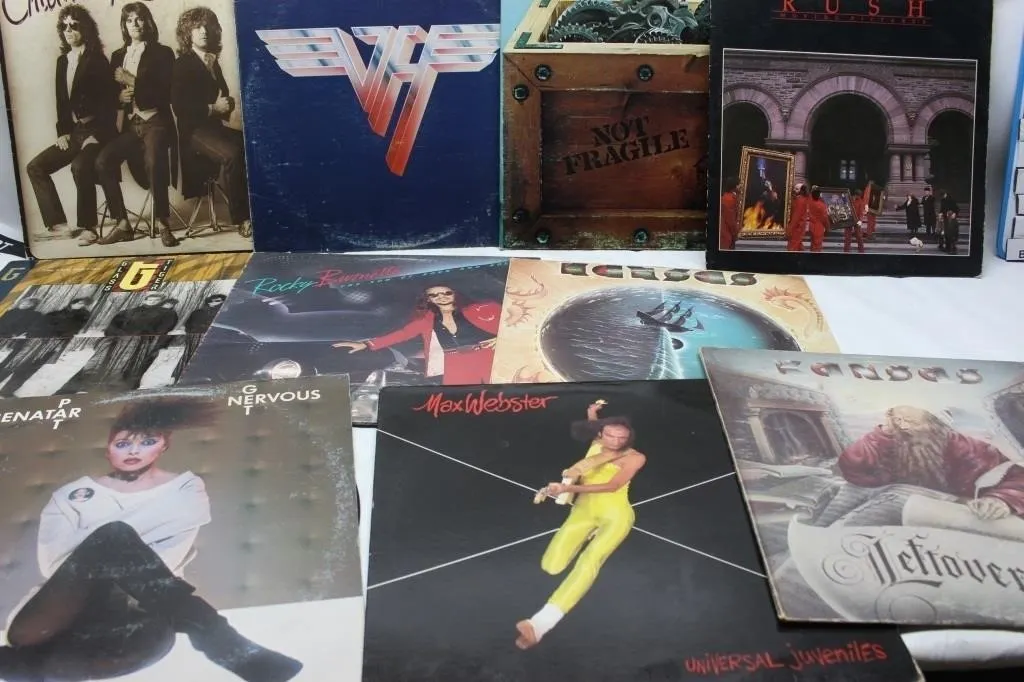 Classic Rock Vinyl LP Lot: Rush, Van Halen, Kansas
