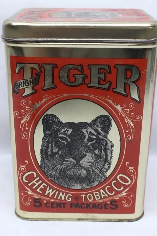 Bright Tiger Chewing Tobacco 5 Cent Tin