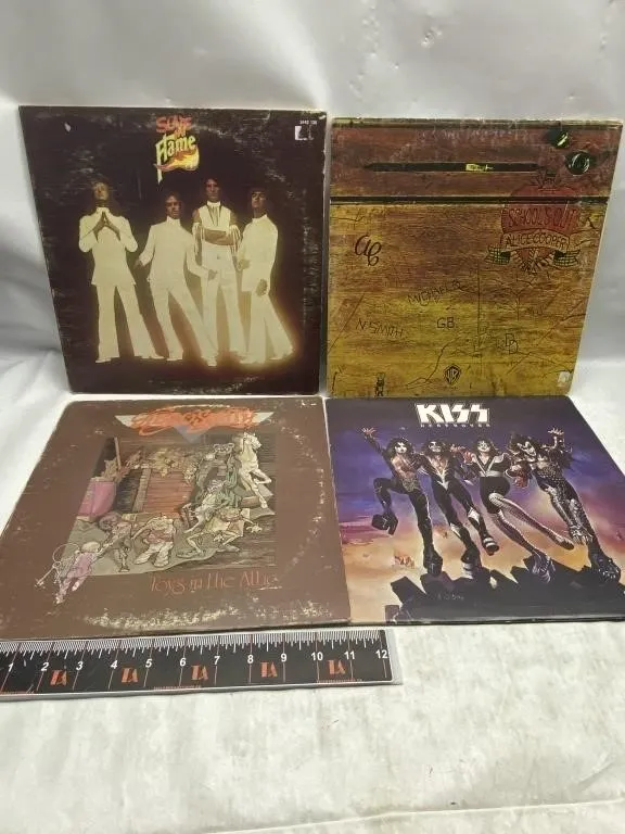 Classic Rock LP Lot: Slade, Alice Cooper,