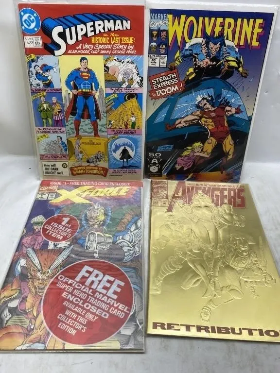 Comic Book Lot: Superman, Wolverine, X-Force,