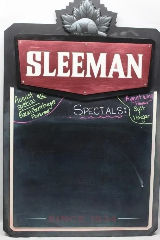 Sleeman Beer Metal Chalkboard Advertising Sign