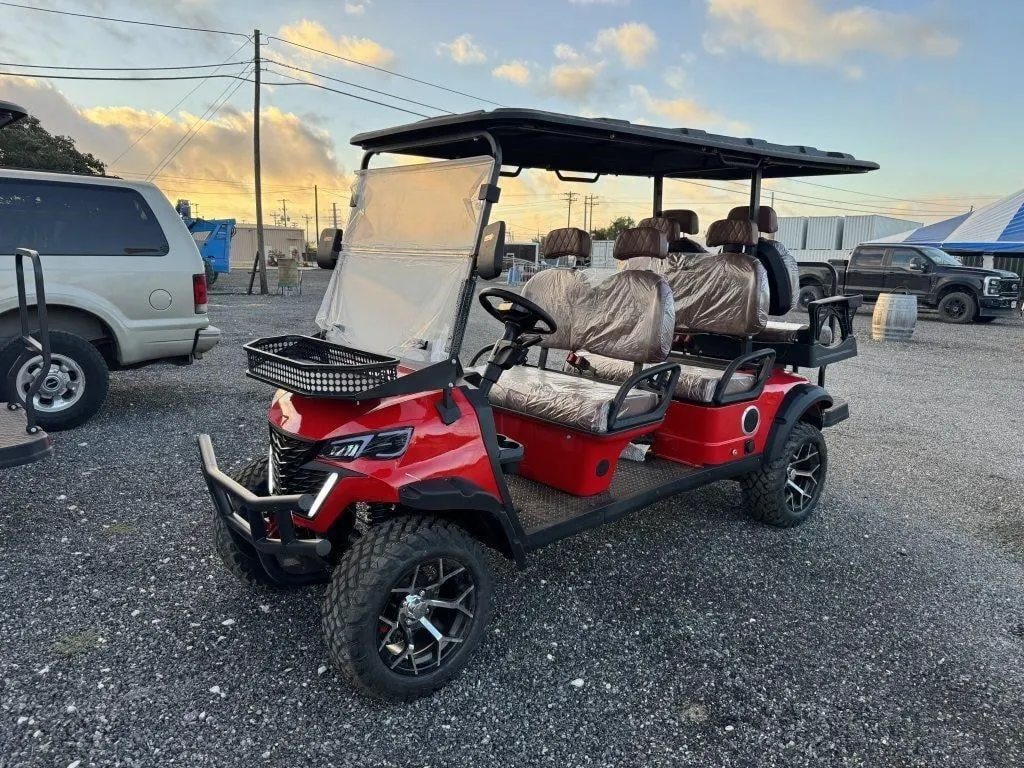 Red Model GC42S 6 Seater Electric Golf Cart (new)
