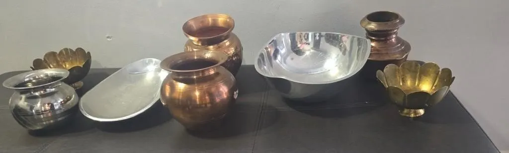 Traditional Indian copper kitchenwares Used