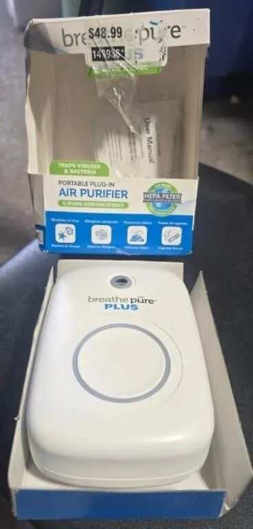 Breathe Pure Plus Portable Plugin Air Purifier wie
