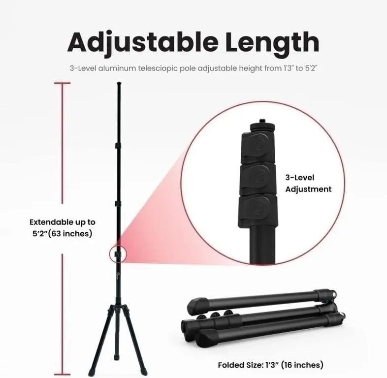 Pivo 63"/160cm Extendable Cell Phone & Camera Tris