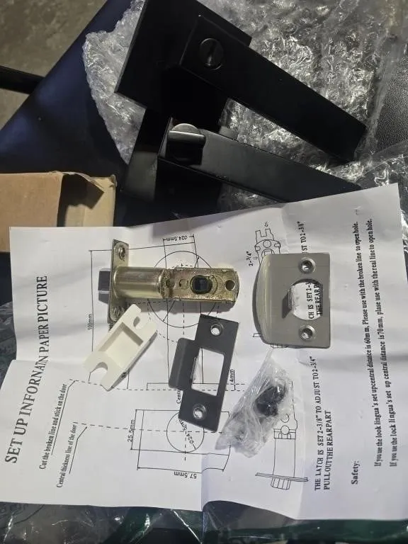 Door Handle Lock Matte Black Privacy Door Lever Kt
