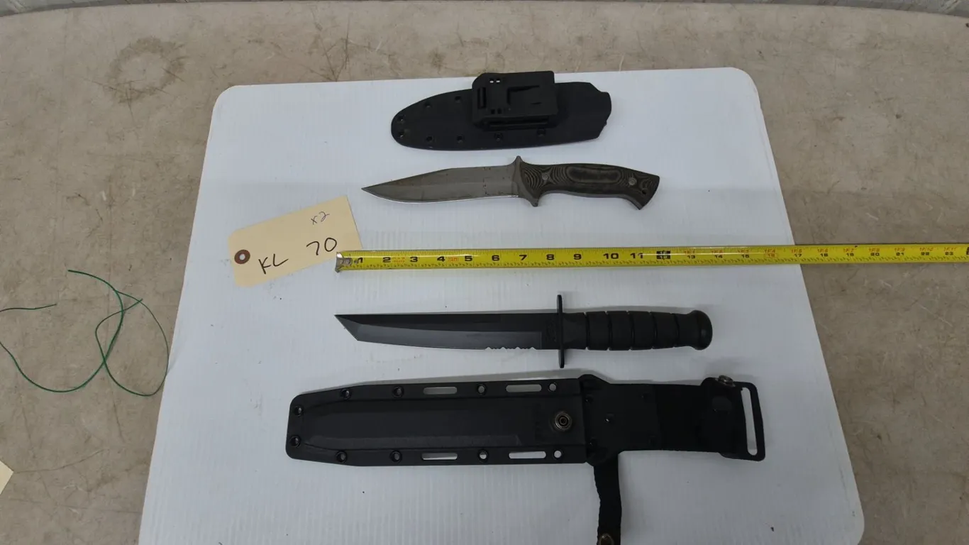 KA-BAR Olean NY Fixed Blade Knife and Sheath, plus Second Knife