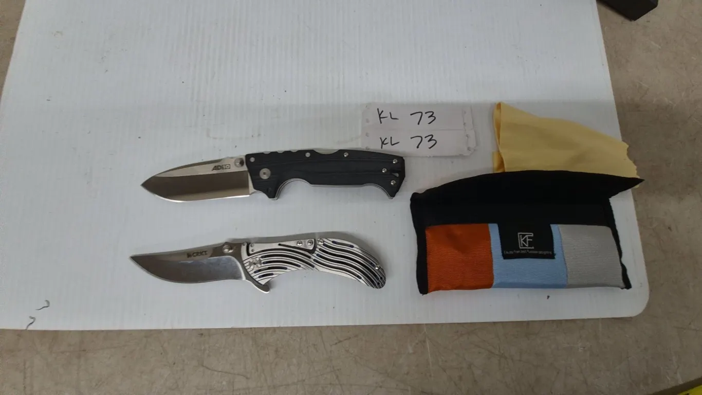 Two Folding Knives: Cold Steel AD-10 and CRKT M16-14SFG