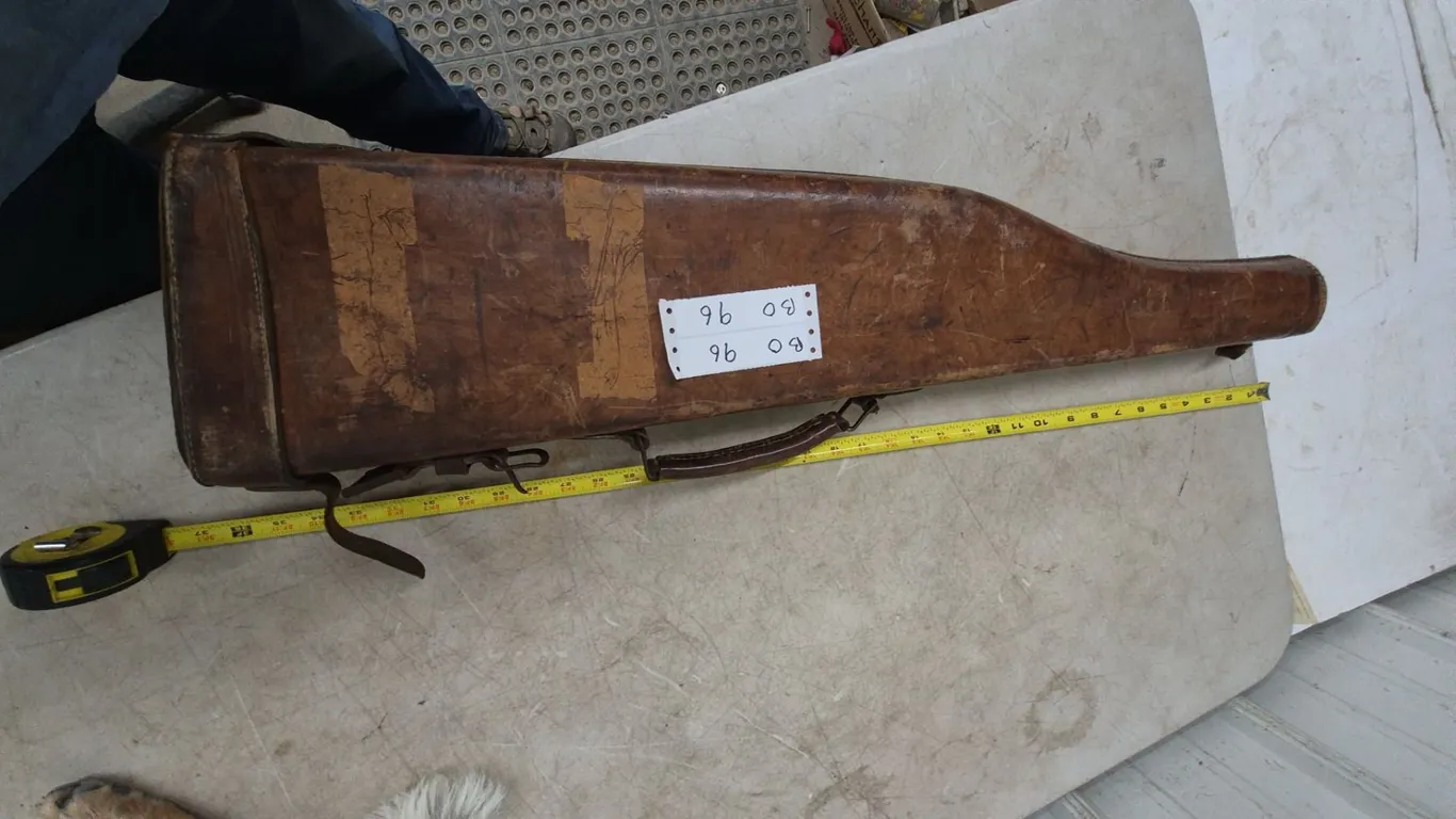 Vintage Leather Rifle Case, 36” Long, with Strap