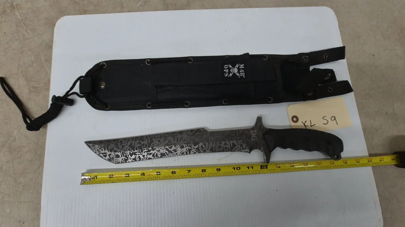 M48 OPS Tactical Knife and Sheath, 17-1/2” Overall