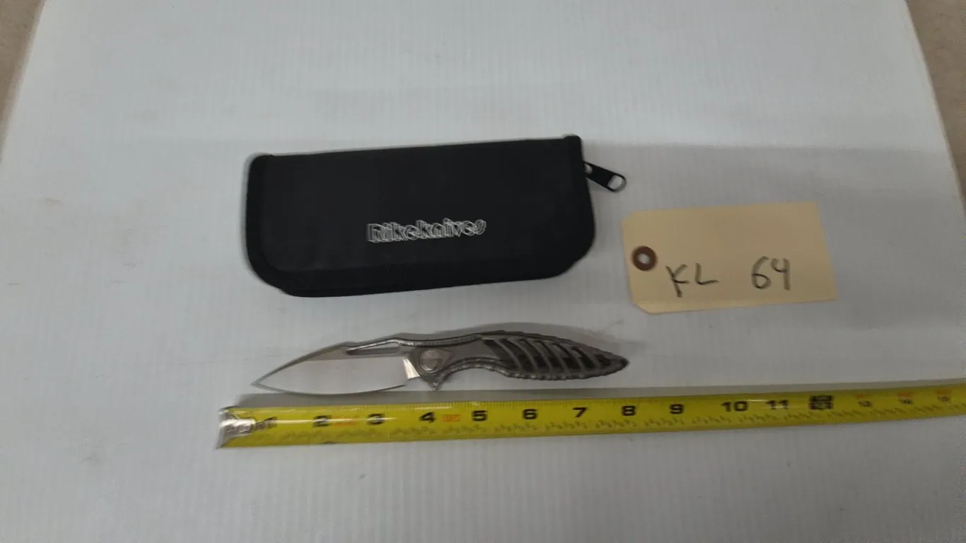 Tactical Folding Knife with Sheath and Ruler, 8-1/2” Long