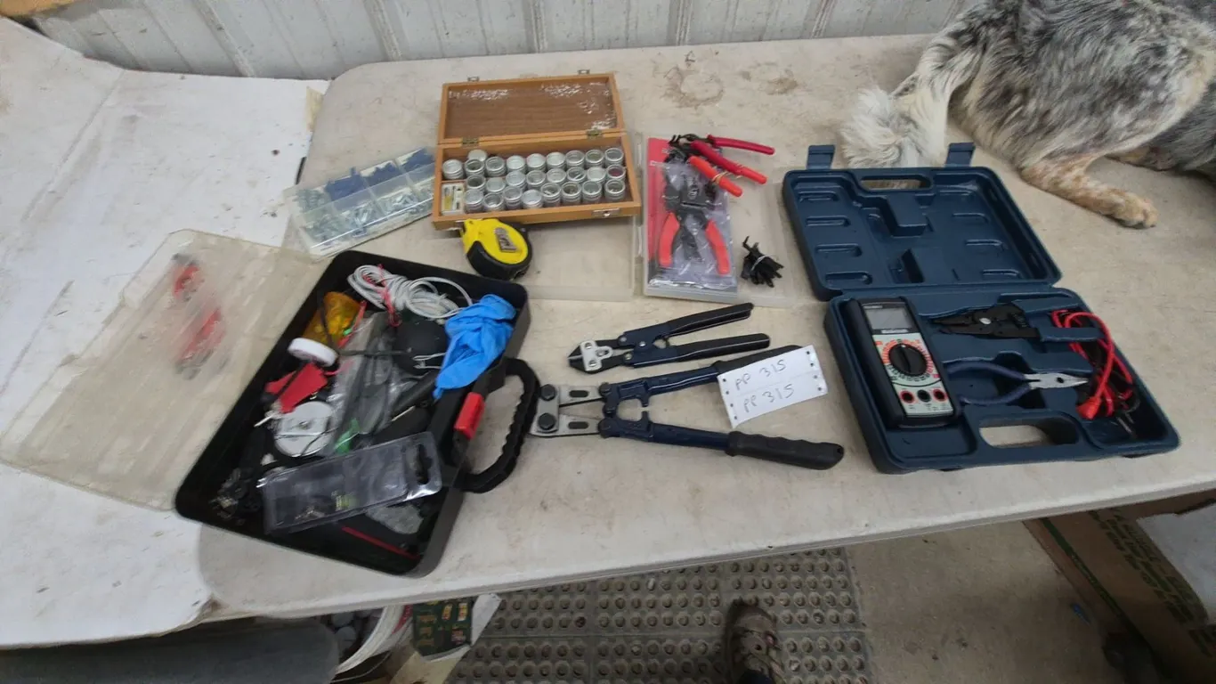 Mastercraft Multimeter, Bolt Cutters, Pliers, Screws