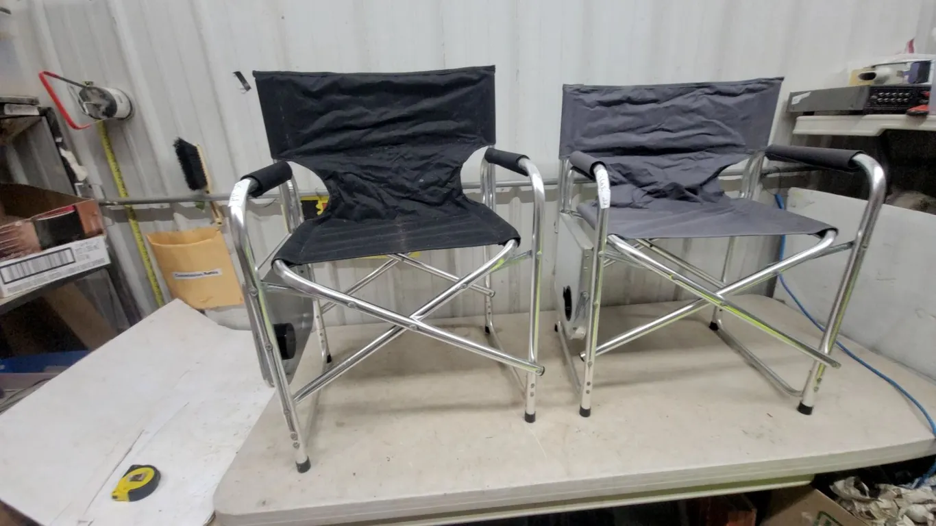 Pair of Folding Director's Chairs with Side Tables