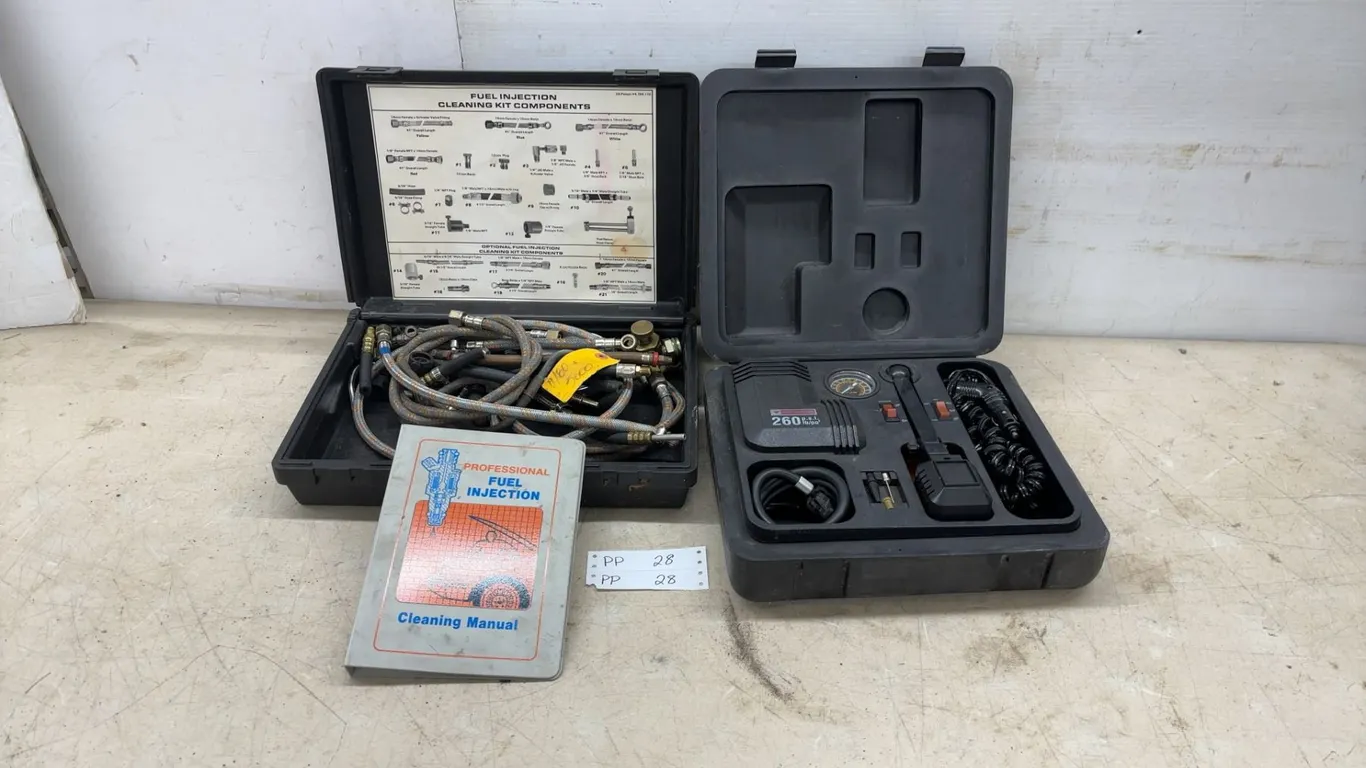 Echlin Fuel Injection Cleaning Kit, Cleaning Manual, and 260 PSI Air Compressor