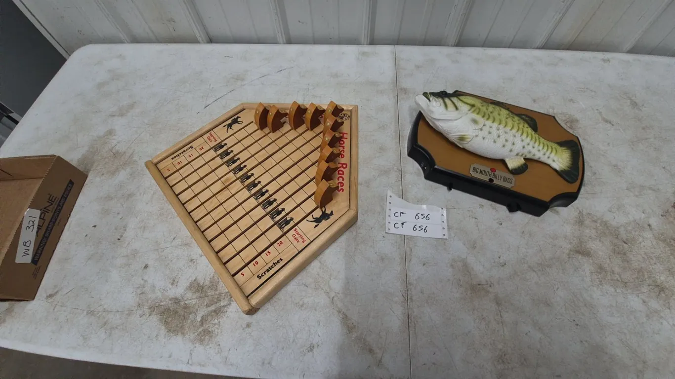 Horse Races Board Game and Big Mouth Billy Bass Singing Fish