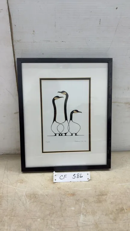 Signed Indigenious Print, Framed "Friends" Art Print by Benjamin, 14 × 11”