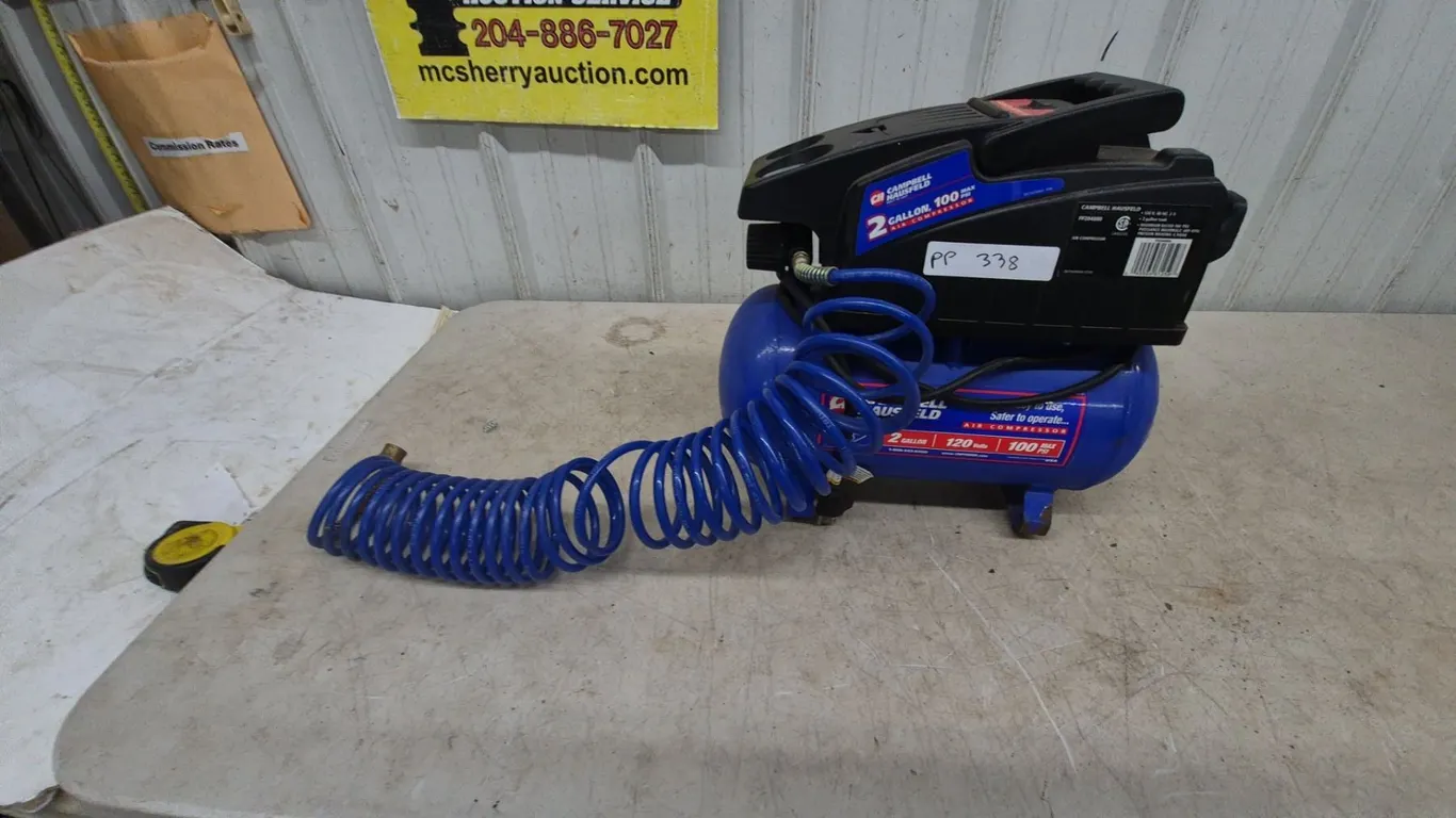 Campbell Hausfeld 2 Gallon 100 PSI Air Compressor, Coiled Air Hose