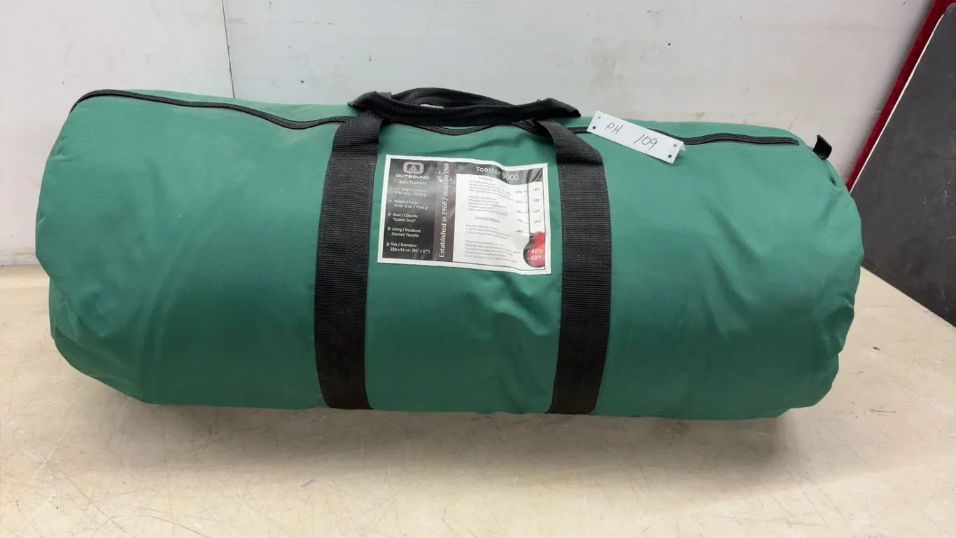 Outbound Toaster 9000 -40°C Sleeping Bag with Cotton Duck Shell and Flannel Lining, 86” x 37”