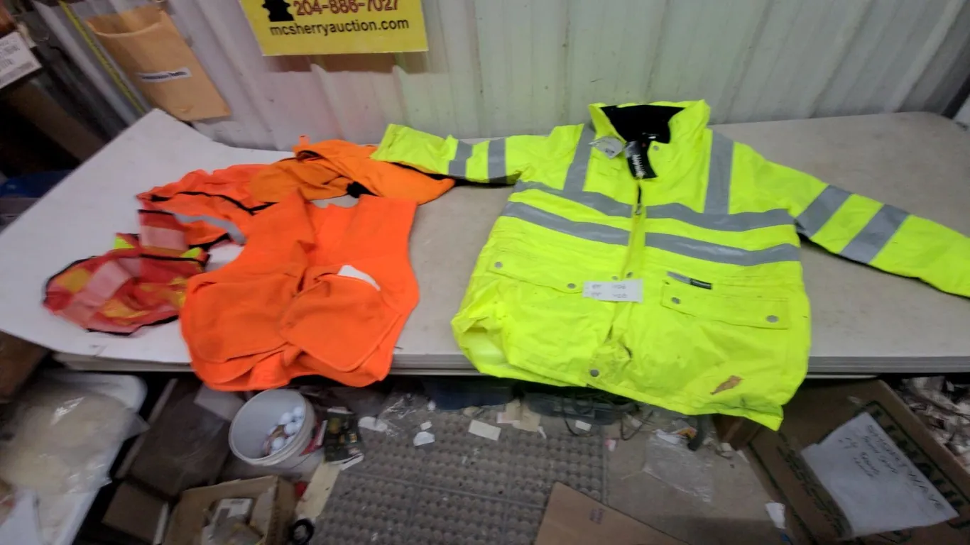 Thinsulate Hi-Vis Jacket, Size Medium, and Hi-Vis Vests