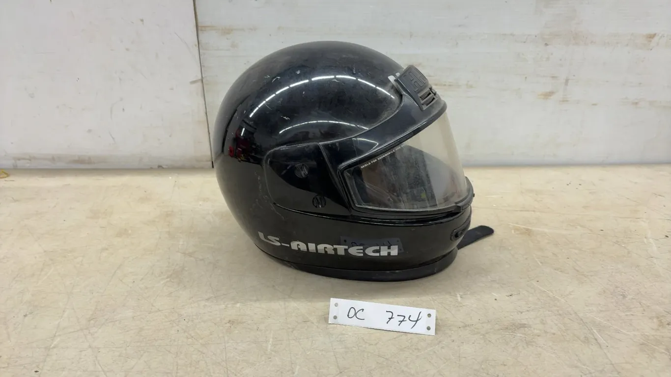 LS-Airtech DOT Full-Face Motorcycle Helmet in Black With Snowmobile Shield