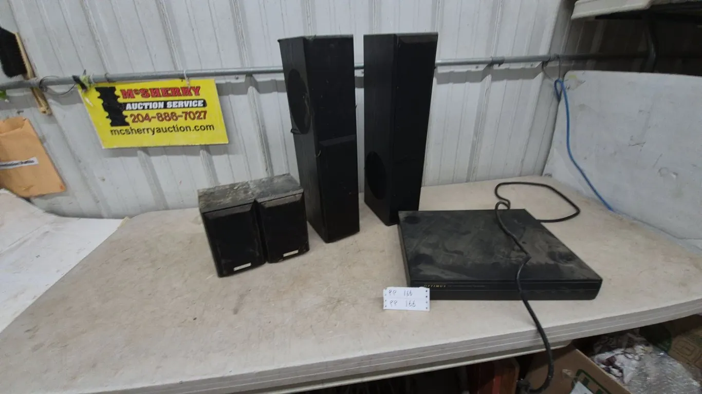 Optimus Home Theater Receiver/Amplifier, 2 Floor Speakers, 2 Bookshelf Speakers