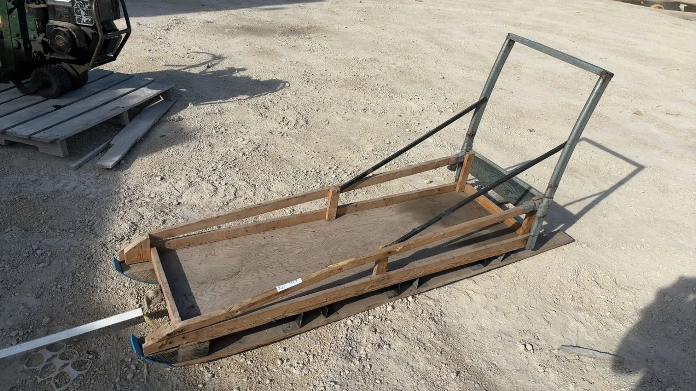 Wooden Sled with Tow Bar