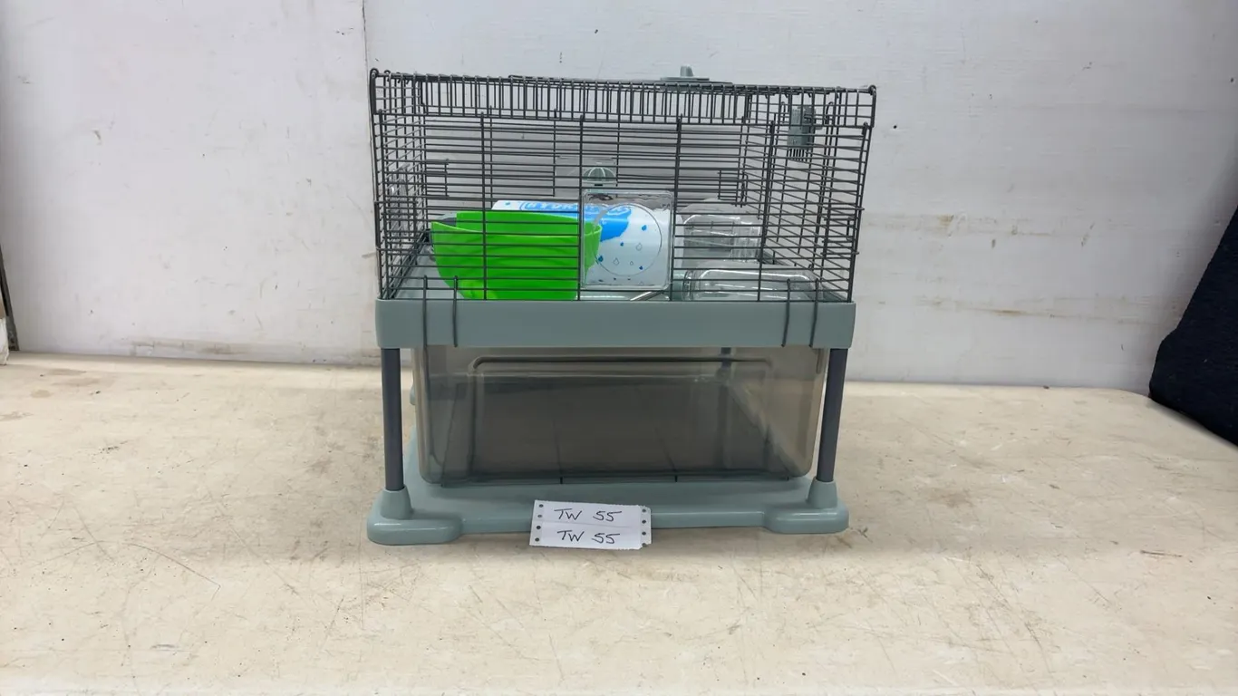 Living World Green Eco Habitat Deluxe Small Pet Cage with Water Bottle, Food Bowl, and Wheel