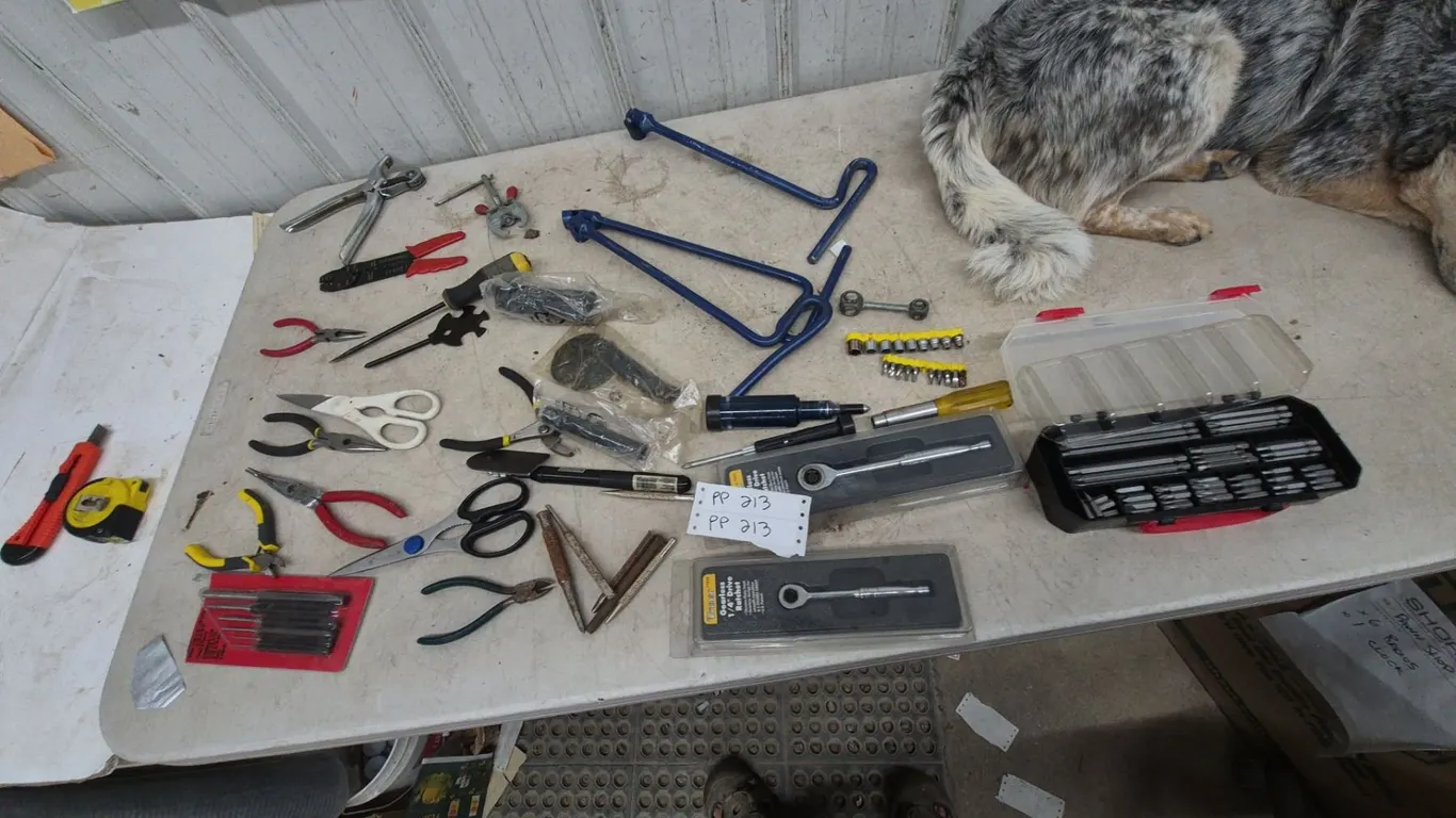 Assorted Hand Tools: GearWrench 3/8” and 1/4” Drive Ratchets, Pliers, Screwdriver Bit Set