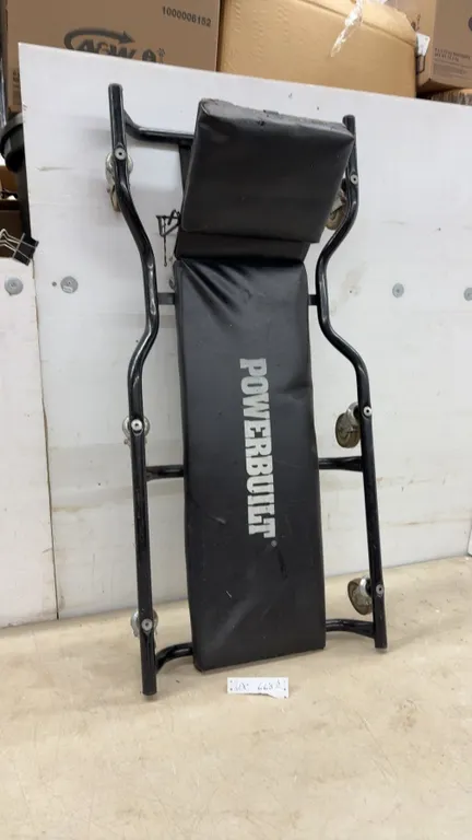 Powerbuilt Adjustable Headrest Mechanic's Creeper with Padded Surface and Six Caster Wheels
