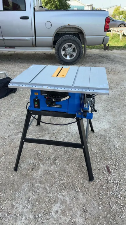 Mastercraft 10” Table Saw with Stand, Blade Guard, and Rip Fence