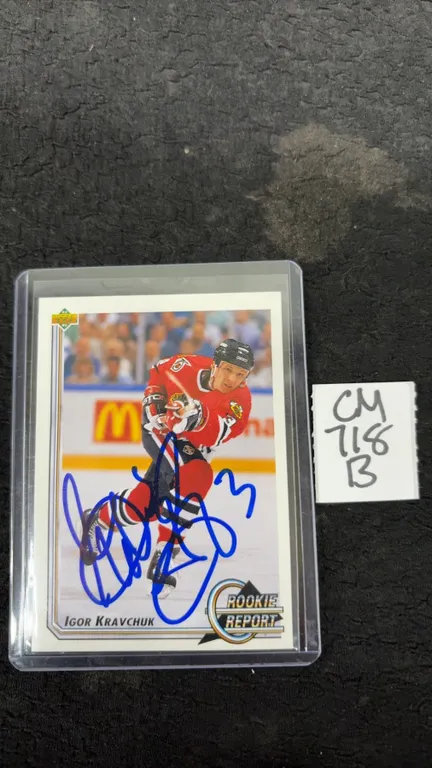 Signed Igor Kravchuk Chicago Black Hawks Rookie Hockey Card