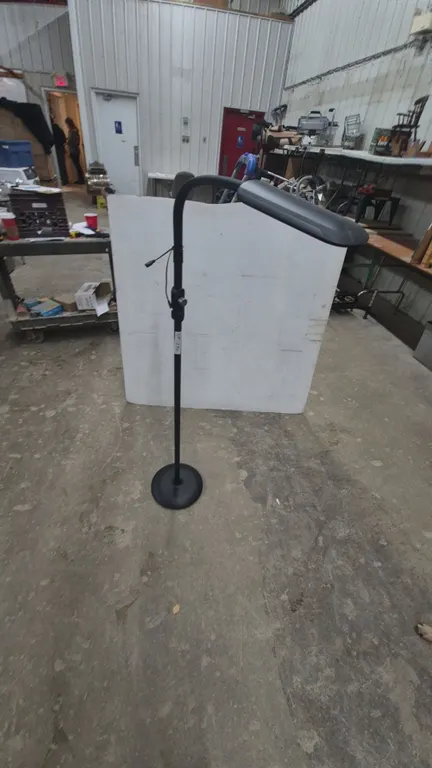 Black Floor Lamp with Adjustable Gooseneck and Oval LED Light Head