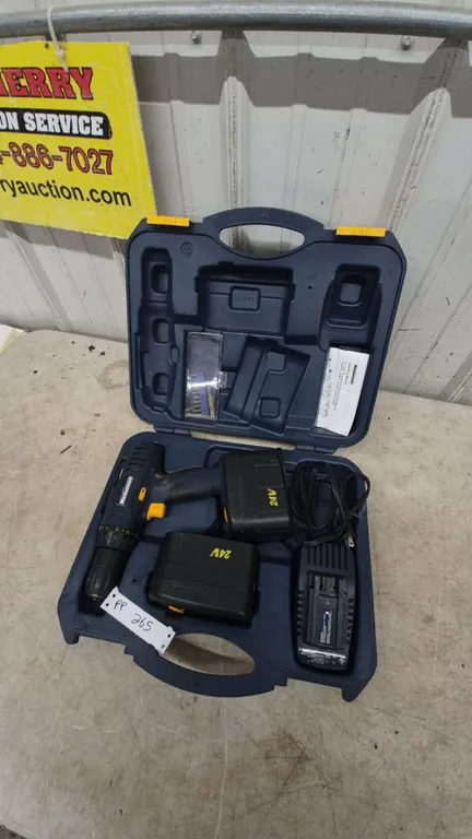 Mastercraft 24V Cordless Drill, 2 24V Batteries, Charger, and Case