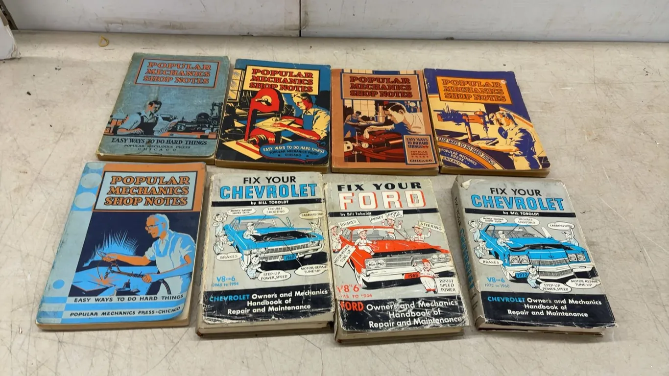 Popular Mechanics Shop Notes Books and Fix Your Chevrolet and Ford Manuals by Bill Toboldt