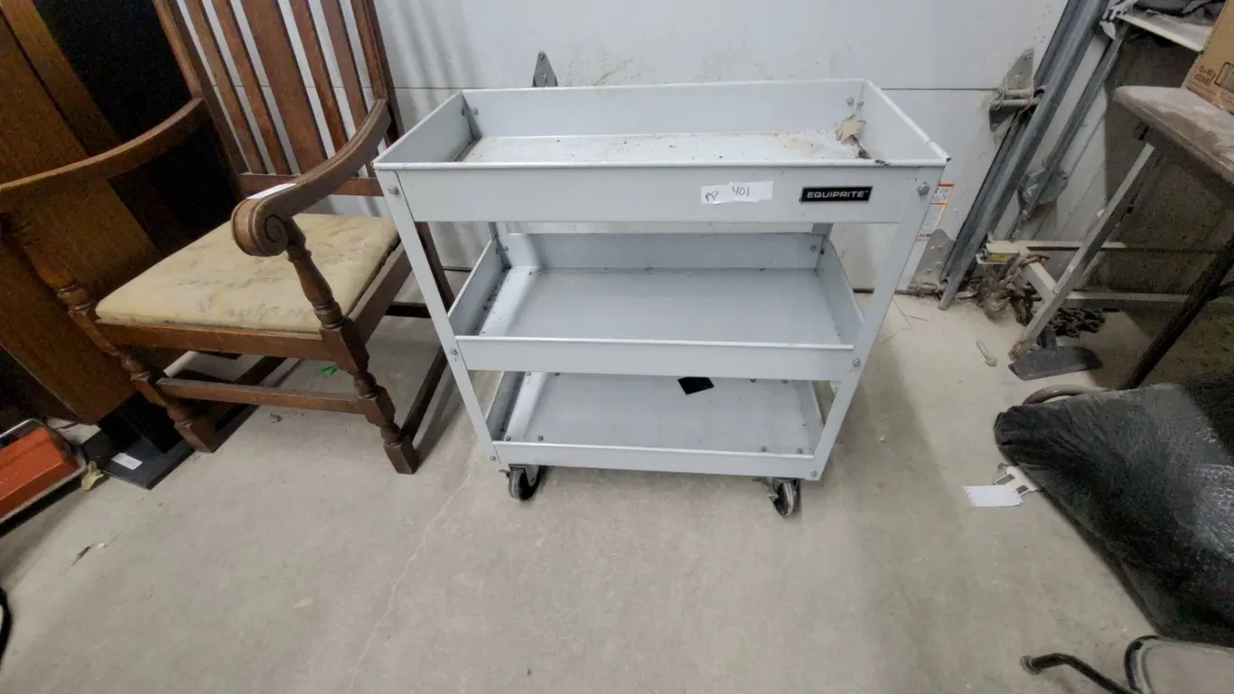 Equiprite 3-Tier Metal Utility Cart on Casters 31”×28”×14”