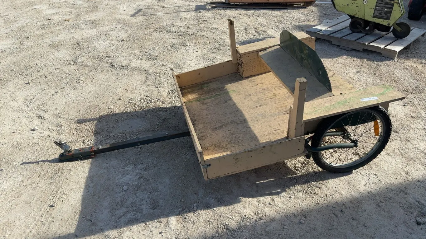 Homemade Single-Axle Utility Trailer with 20” Bicycle Wheels and Ball Hitch