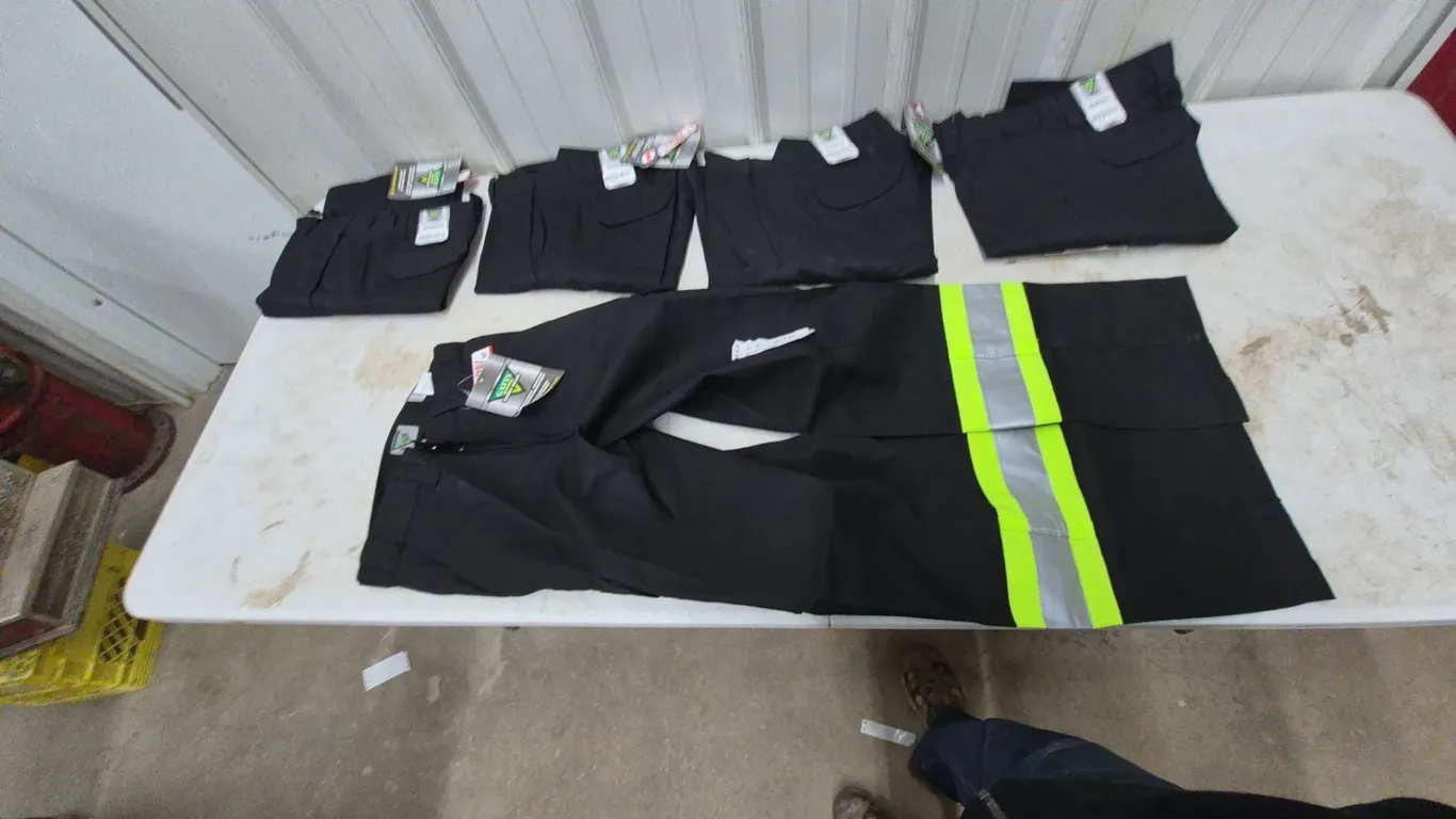 5 Pairs Gatts Work Wear Black Pants with Reflective Stripes, Size 30×32