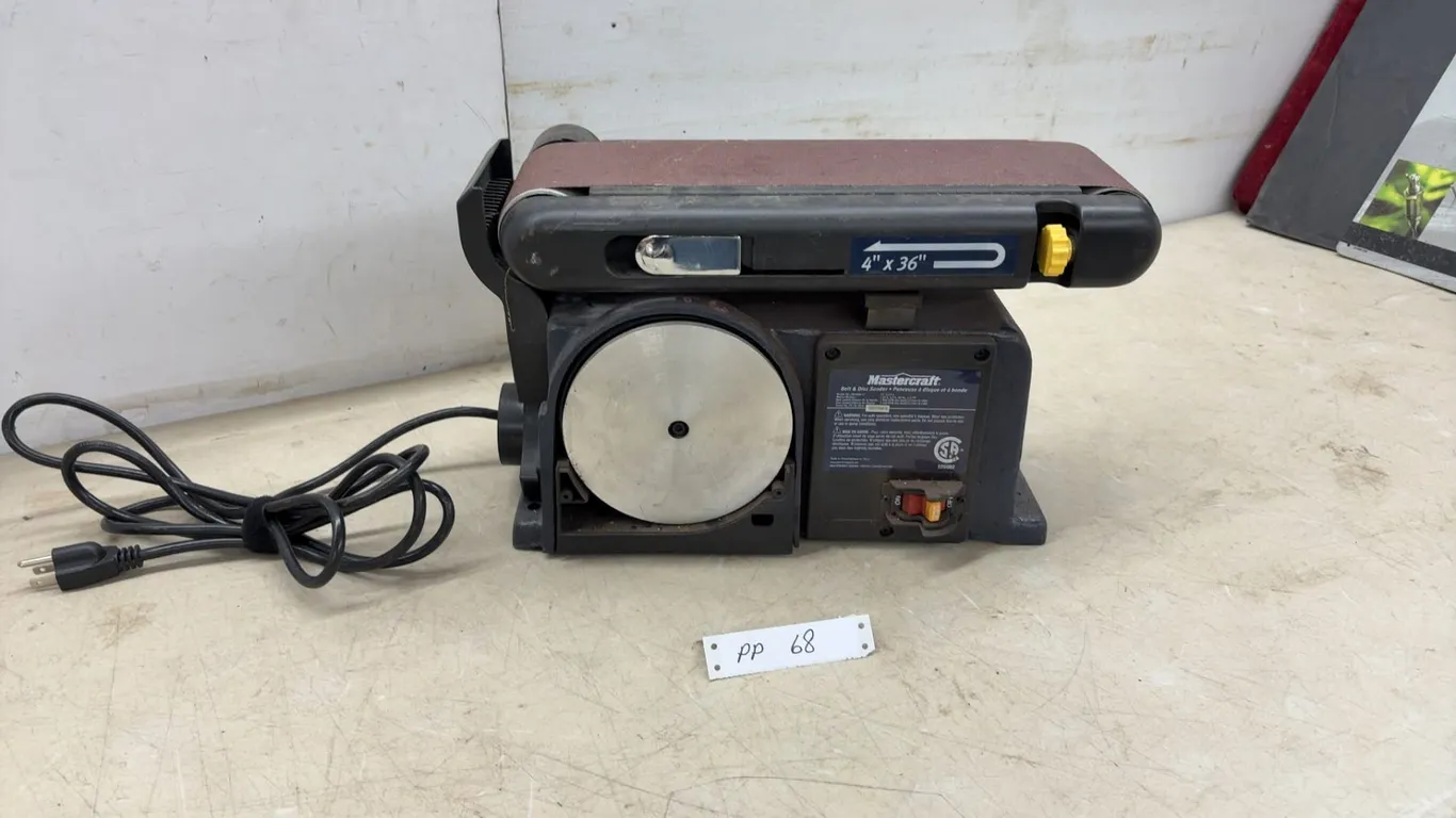 Mastercraft Belt and Disc Sander, 4” x 36” Belt, 6” Disc, 1/2 HP, Power Cord