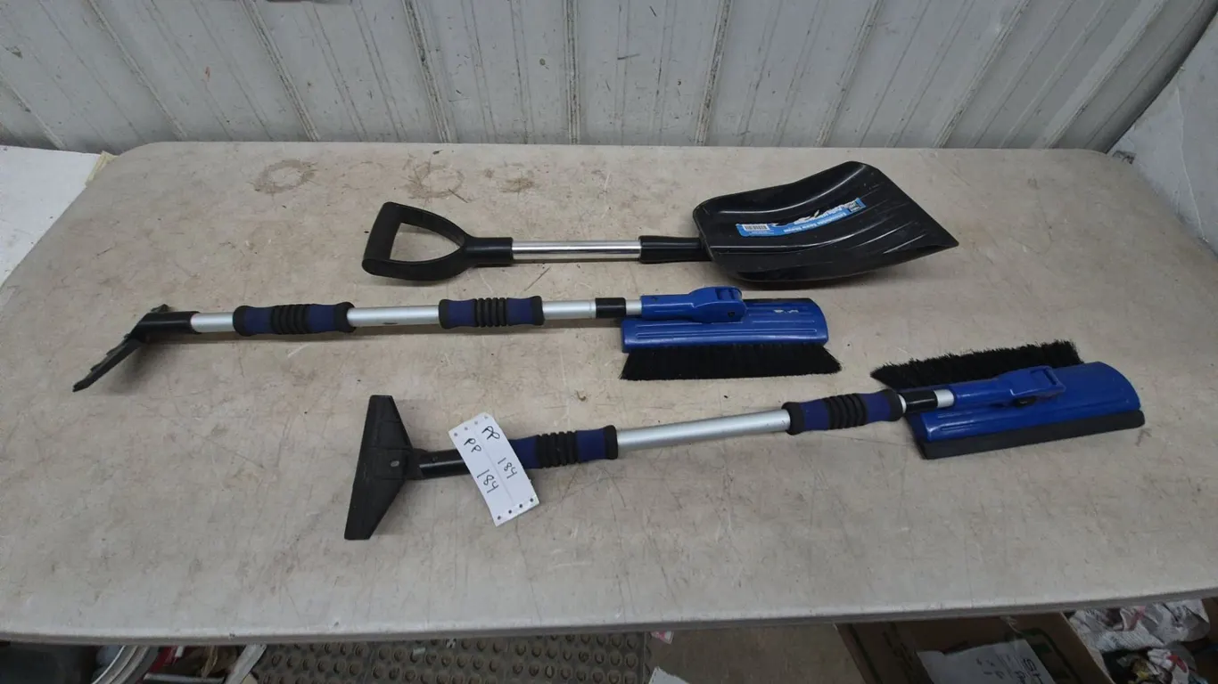 Snow Shovel, 2 Extendable Snow Brushes with Scrapers, and Extendable Ice Scraper