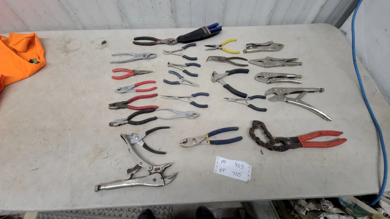 Assorted Pliers and Wrenches: Vise-Grip Locking Pliers, Needle-Nose Pliers
