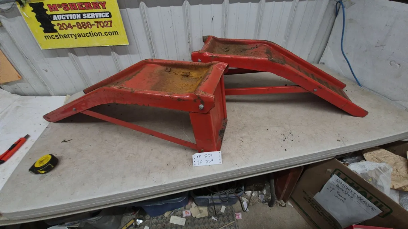 Pair of Red Metal Ramps