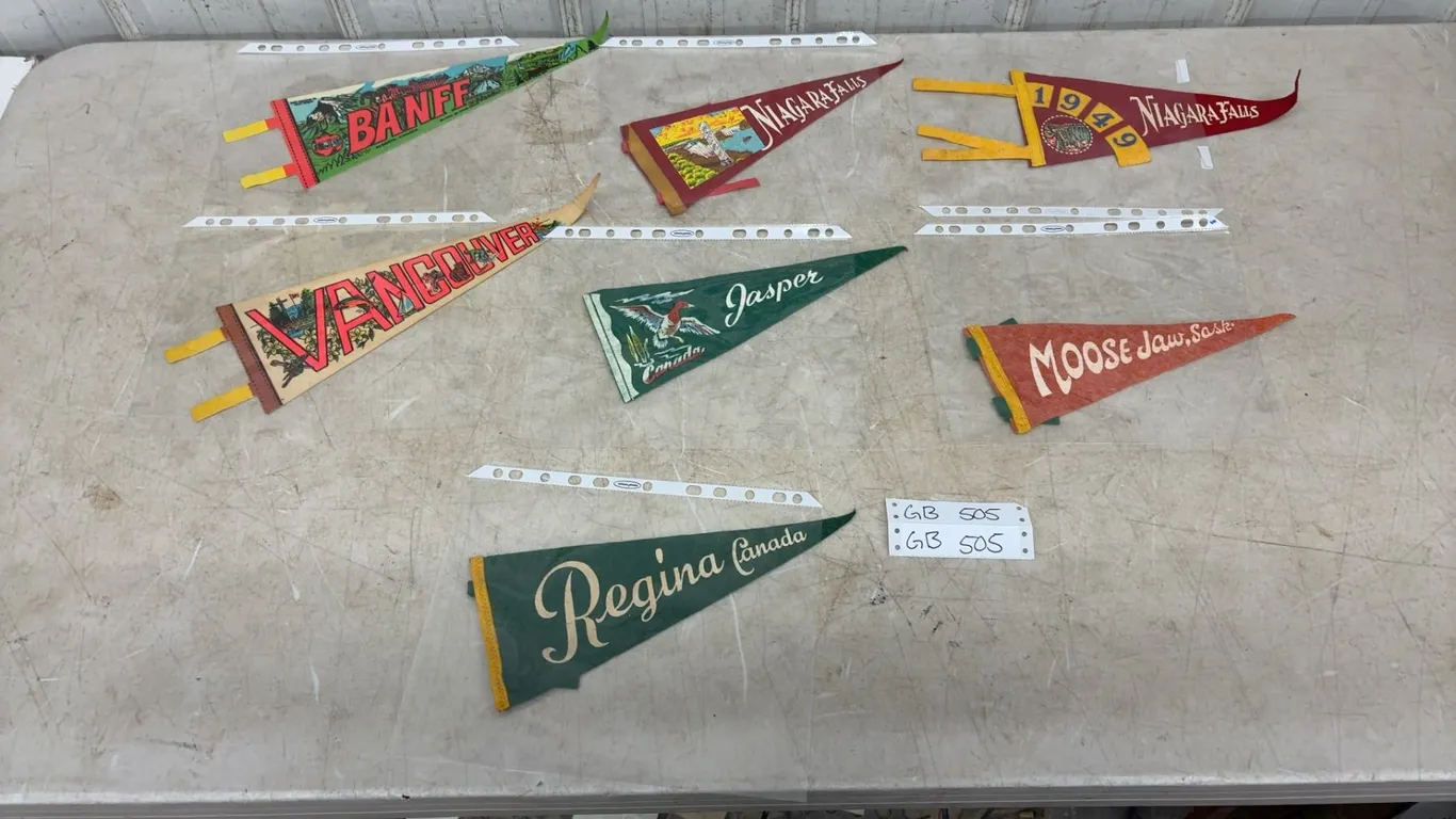 7- 1940’s and 1950’s Felt Canadian Pennants