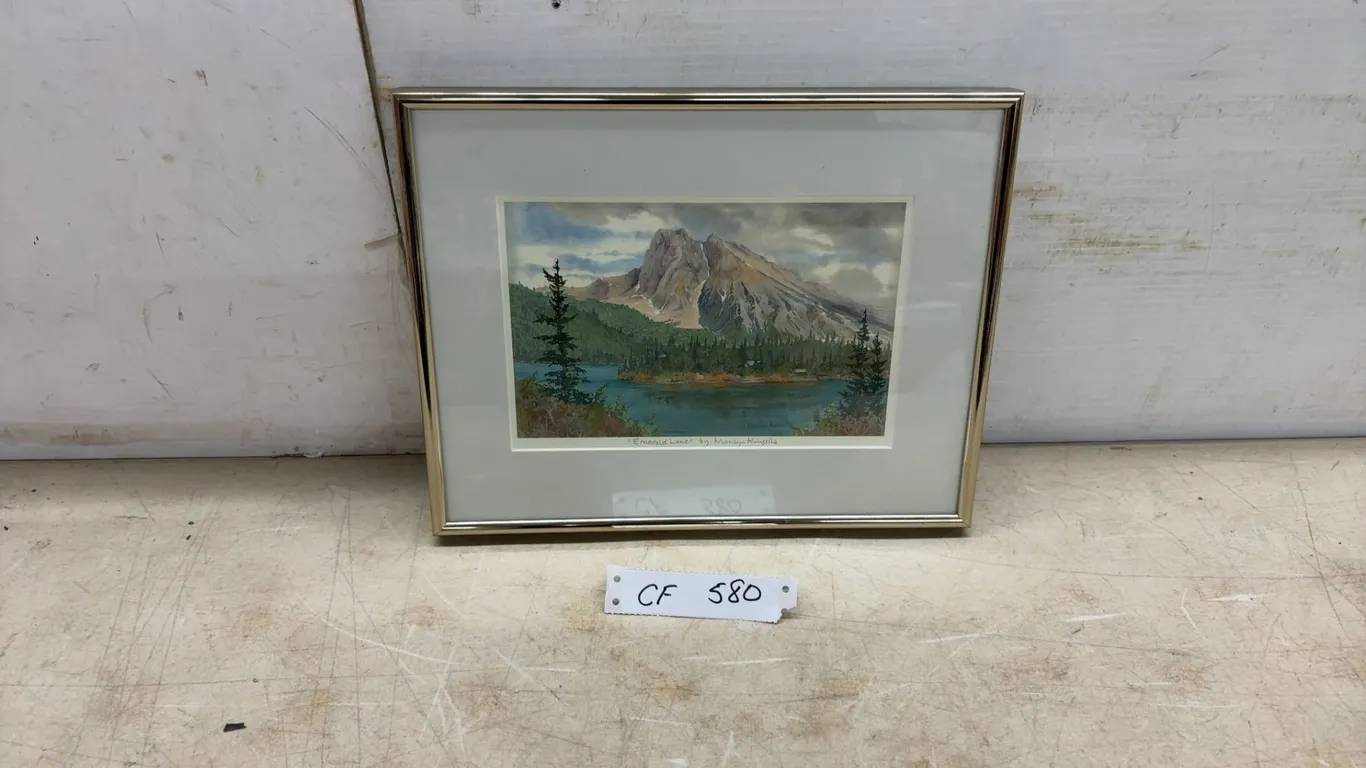 "Emerald Lake" Framed Watercolour Print by Marilyn Kinsella, 1989, Yoho National Park, 10 × 13”