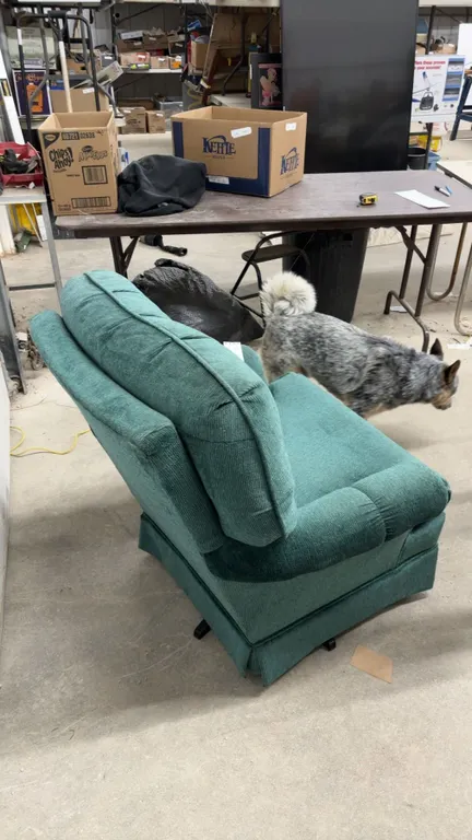 Green Tufted Swivel Recliner