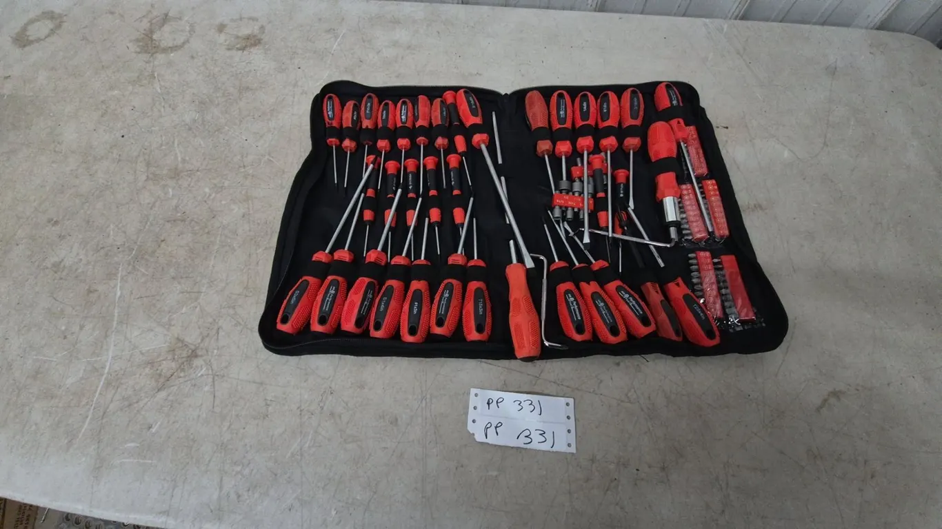 Performance Tool Screwdriver Set with Slotted, Phillips, Torx, Hex, and Square Drive Bits