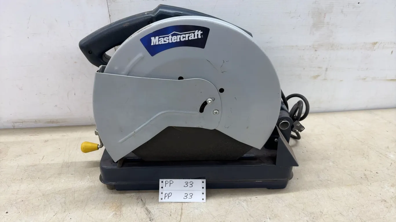 Mastercraft Cut-Off Saw, 120V AC, 15A, 3500 RPM, 14” Blade, and Vise