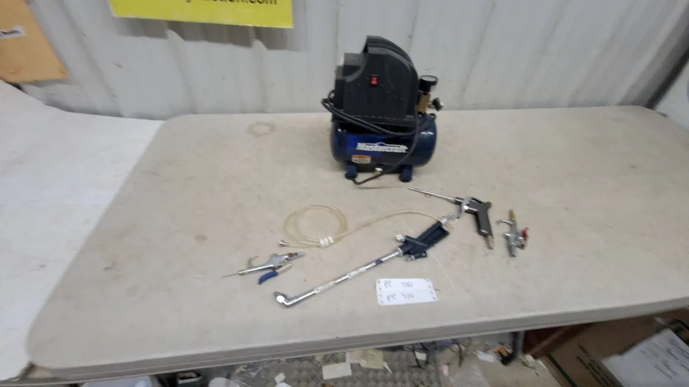 Small Mastercraft Air Compressor and Air Tools: Blow Guns, Spray Gun